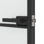 vidaXL Vnútorné dvere tenké čierne 76x201,5 cm tvrdené sklo a hliník – Obrázok 7