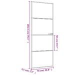 vidaXL Vnútorné dvere tenké čierne 76x201,5 cm tvrdené sklo a hliník – Obrázok 9