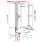vidaXL Šatník OLDEN, hnedý 76,5x53x172 cm, borovicový masív – Obrázok 12