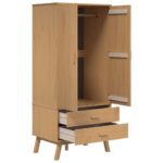 vidaXL Šatník OLDEN, hnedý 76,5x53x172 cm, borovicový masív – Obrázok 6