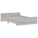 vidaXL Posteľný rám s predným a zadným čelom, sivá sonoma 140x190 cm – Obrázok 3