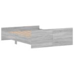 vidaXL Posteľný rám s predným a zadným čelom, sivá sonoma 140x190 cm – Obrázok 6