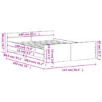 vidaXL Posteľný rám s predným a zadným čelom, sivá sonoma 140x190 cm – Obrázok 9