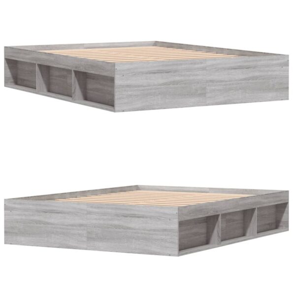 vidaXL Rám postele sivý dub sonoma 160x200 cm – Obrázok 4