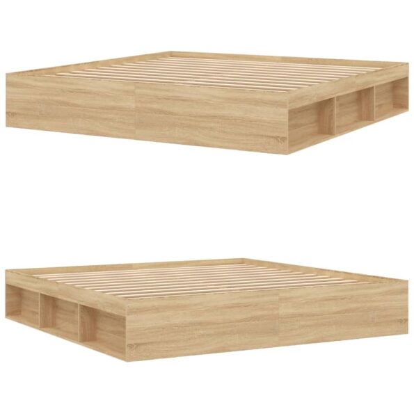 vidaXL Rám postele dub sonoma 200x200 cm – Obrázok 4