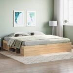 vidaXL Rám postele dub sonoma 200x200 cm