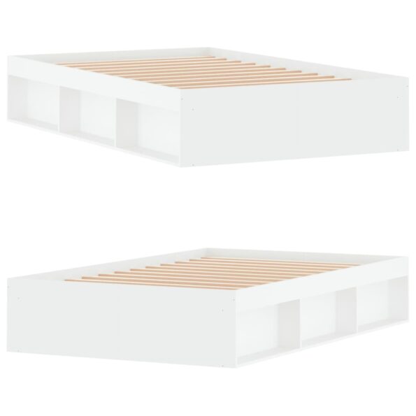 vidaXL Rám postele biely 120x190 cm malé dvojlôžko – Obrázok 4