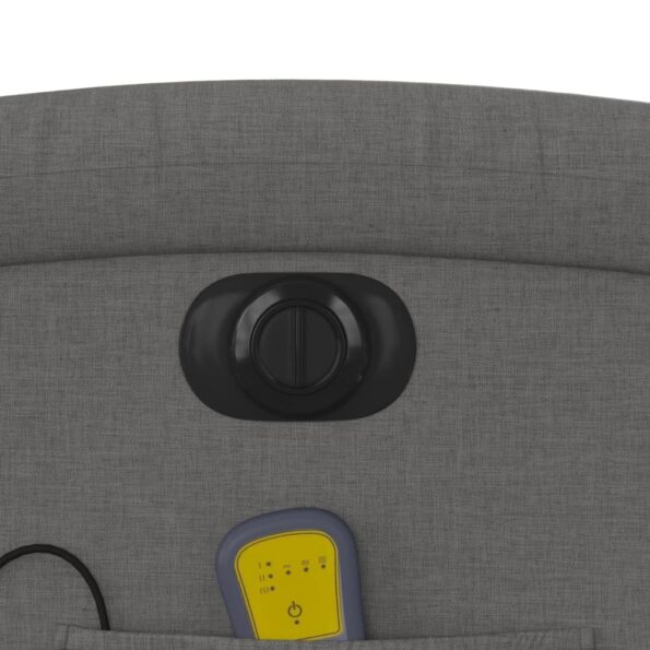 vidaXL Elektrické masážne sklápacie kreslo tmavosivé látka – Obrázok 11