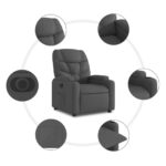 vidaXL Elektrické sklápacie kreslo tmavosivé látka – Obrázok 7