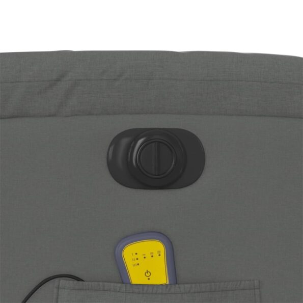 vidaXL Zdvíhacie a sklápacie elektrické masážne kreslo tmavosivé látka – Obrázok 12