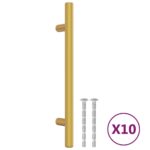 vidaXL Rukoväte na skrinku 10 ks zlaté 128 mm nehrdzavejúca oceľ – Obrázok 2