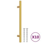 vidaXL Rukoväte na skrinku 10 ks zlaté 160 mm nehrdzavejúca oceľ – Obrázok 2