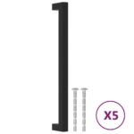 vidaXL Rukoväte na skrinku 5 ks čierne 224 mm nehrdzavejúca oceľ – Obrázok 2