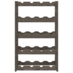 vidaXL Stojan na víno na 20 fliaš sivý masívna borovica – Obrázok 3