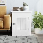 vidaXL Nábytková prepravka pre psa biela 55x75x65 cm kompozitné drevo – Obrázok 3