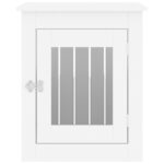 vidaXL Nábytková prepravka pre psa biela 55x75x65 cm kompozitné drevo – Obrázok 7