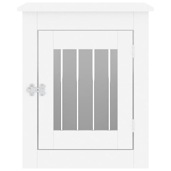 vidaXL Nábytková prepravka pre psa biela 55x75x65 cm kompozitné drevo – Obrázok 7
