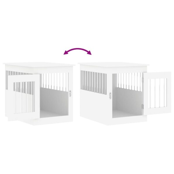 vidaXL Nábytková prepravka pre psa biela 55x75x65 cm kompozitné drevo – Obrázok 10