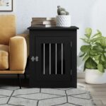 vidaXL Nábytková prepravka pre psa čierna 55x75x65 cm kompozitné drevo – Obrázok 3