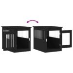 vidaXL Nábytková prepravka pre psa čierna 55x75x65 cm kompozitné drevo – Obrázok 10