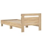 vidaXL Posteľný rám s čelom dub sonoma 90x190 cm kompozitné drevo – Obrázok 7