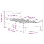 vidaXL Posteľný rám s čelom dub sonoma 90x190 cm kompozitné drevo – Obrázok 10