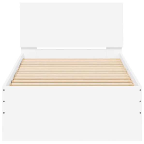vidaXL Posteľný rám s čelom biely 90x200 cm kompozitné drevo – Obrázok 5