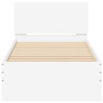 vidaXL Posteľný rám s čelom biely 75x190 cm kompozitné drevo – Obrázok 5