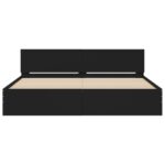 vidaXL Posteľný rám s čelom čierny 200x200 cm – Obrázok 5
