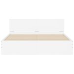 vidaXL Posteľný rám s čelom a LED biely 160x200 cm – Obrázok 7