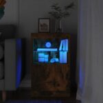 vidaXL Komoda s LED svetlami dymový dub 41x37x67 cm