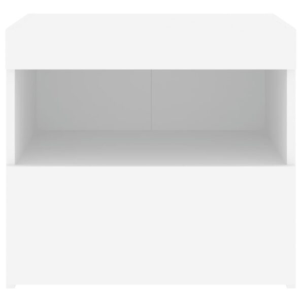 vidaXL Nočný stolík s LED svetlami biely 50x40x45 cm – Obrázok 8
