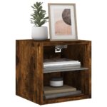 vidaXL TV nástenná skrinka s LED svetlami dymový dub 30x28,5x30 cm – Obrázok 6