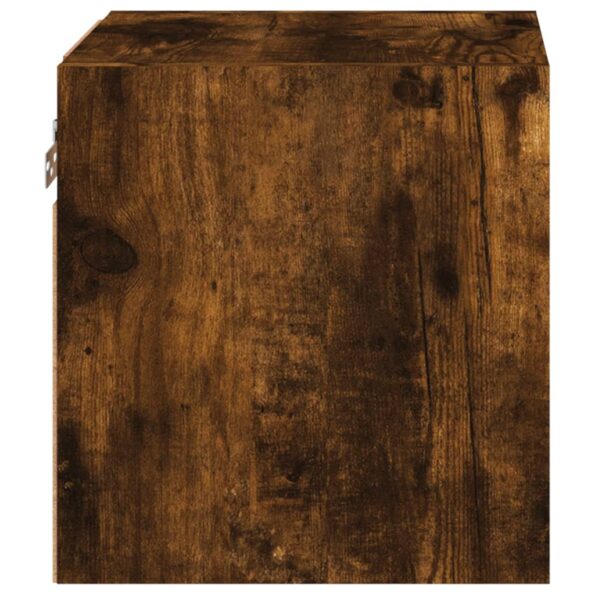 vidaXL TV nástenná skrinka s LED svetlami dymový dub 30x28,5x30 cm – Obrázok 9