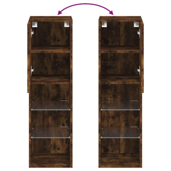 vidaXL TV skrinka s LED svetlami dymový dub 30,5x30x102 cm – Obrázok 12