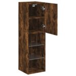 vidaXL TV skrinka s LED svetlami dymový dub 30,5x30x102 cm – Obrázok 8