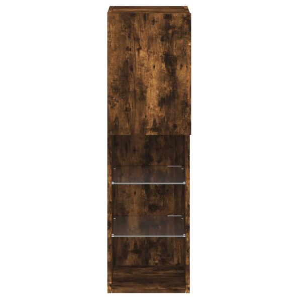 vidaXL TV skrinka s LED svetlami dymový dub 30,5x30x102 cm – Obrázok 9