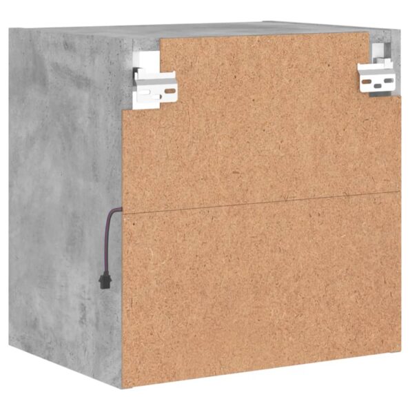 vidaXL Nočný stolík s LED svetlami nástenný betónovo sivý – Obrázok 9