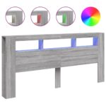 vidaXL Čelo s LED sivá sonoma 220x18,5x103,5 cm kompozitné drevo – Obrázok 2