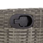 vidaXL Sklápacie záhradné kreslá 2 ks s vankúšmi sivé polyratanové – Obrázok 9