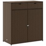 vidaXL Záhradná úložná skriňa hnedá 105x55x113 cm polyratan – Obrázok 2