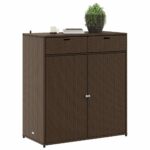 vidaXL Záhradná úložná skriňa hnedá 105x55x113 cm polyratan – Obrázok 4