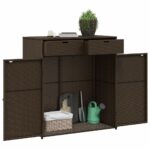 vidaXL Záhradná úložná skriňa hnedá 105x55x113 cm polyratan – Obrázok 5