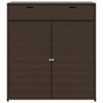 vidaXL Záhradná úložná skriňa hnedá 105x55x113 cm polyratan – Obrázok 7