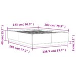 vidaXL Posteľný rám s LED svetlami sonoma 140x200 cm kompozitné drevo – Obrázok 12