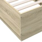 vidaXL Posteľný rám s LED svetlami sonoma 75x190 cm kompozitné drevo – Obrázok 9