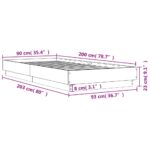 vidaXL Posteľný rám dub sonoma 90x200 cm borovicový masív – Obrázok 9
