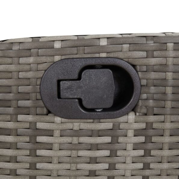 vidaXL 3-dielna záhradná jedálenská sada s podložkami sivá polyratan – Obrázok 8