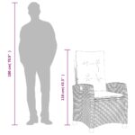 vidaXL 3-dielna záhradná jedálenská sada s podložkami sivá polyratan – Obrázok 10