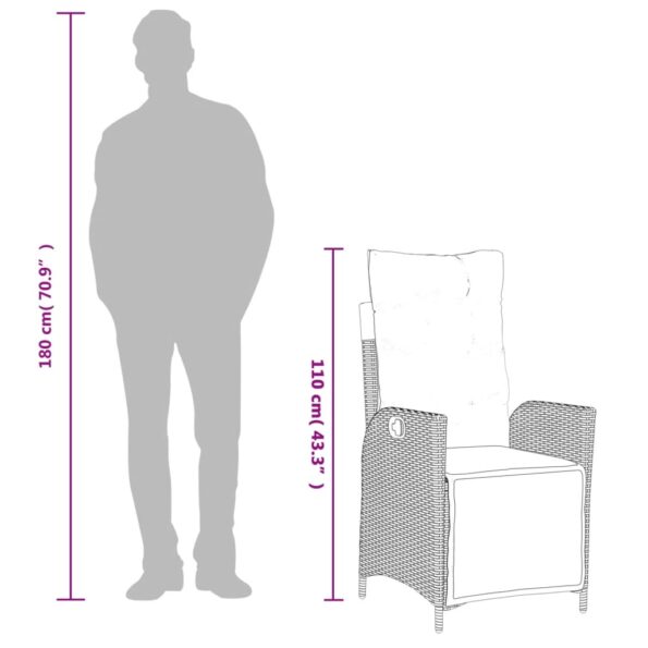 vidaXL 3-dielna záhr. jedálenská sada s vankúšmi mix béžovej polyratan – Obrázok 10